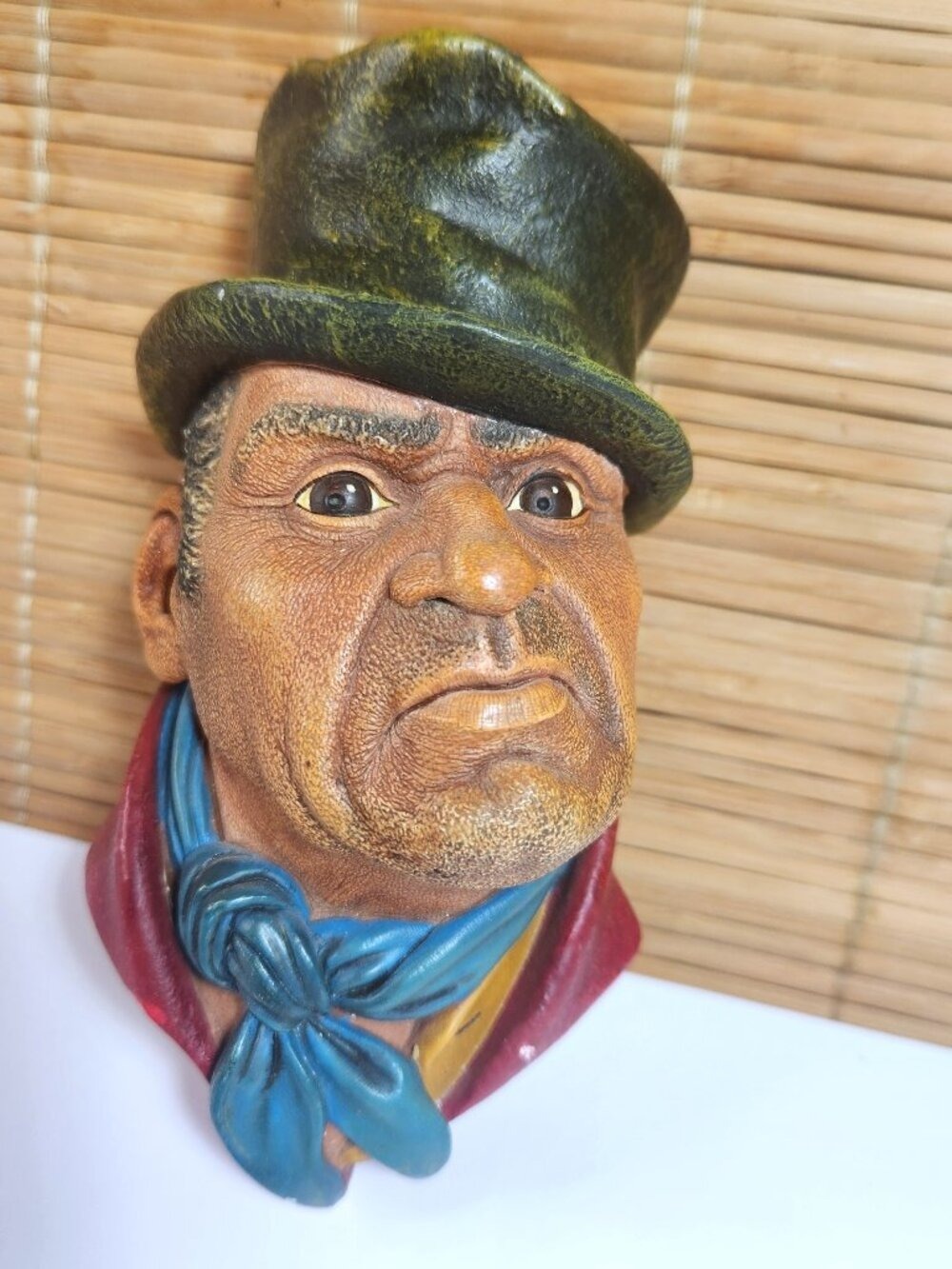 Vintage Bossons Bill Sikes Chalkware Head 1964 Charles Dickens Wall Plaque Mask